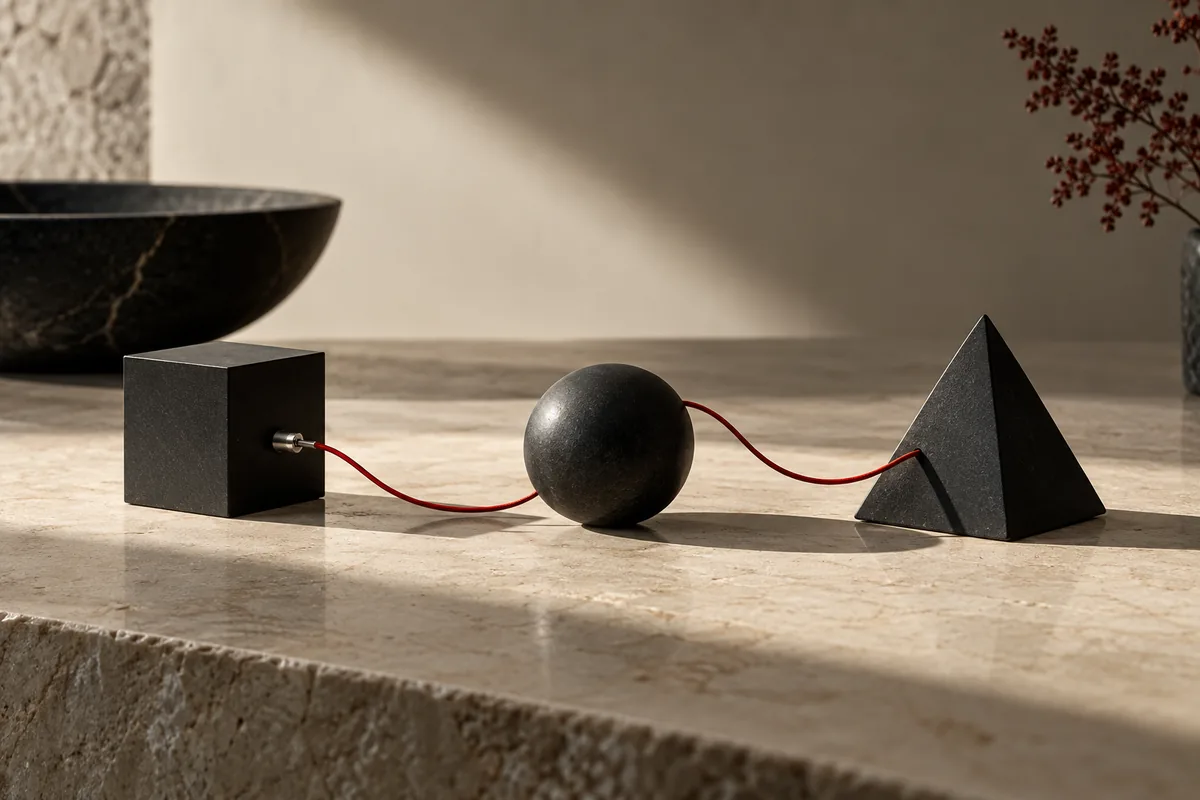 Objets reliés par un fil rouge, collection suivi et IA